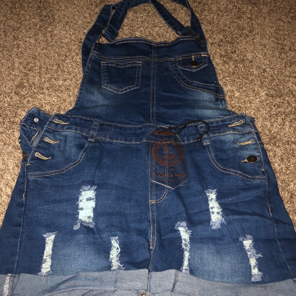 Jean short overalls